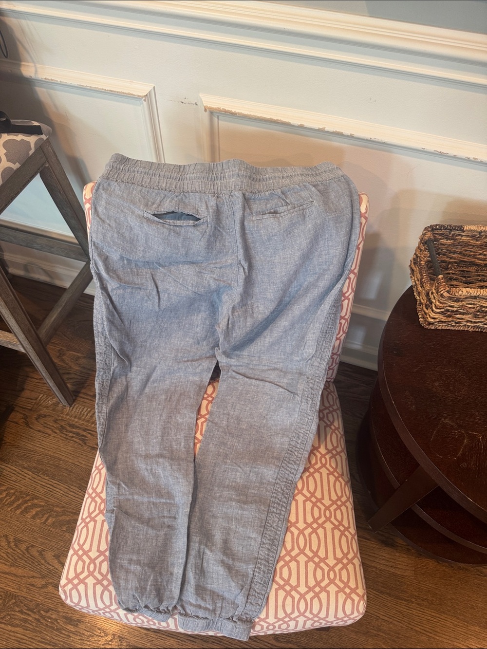 Athleta retreat, linen Light Blue Women's Joggers - Casual Drawstring Waist - Picture 4 of 4